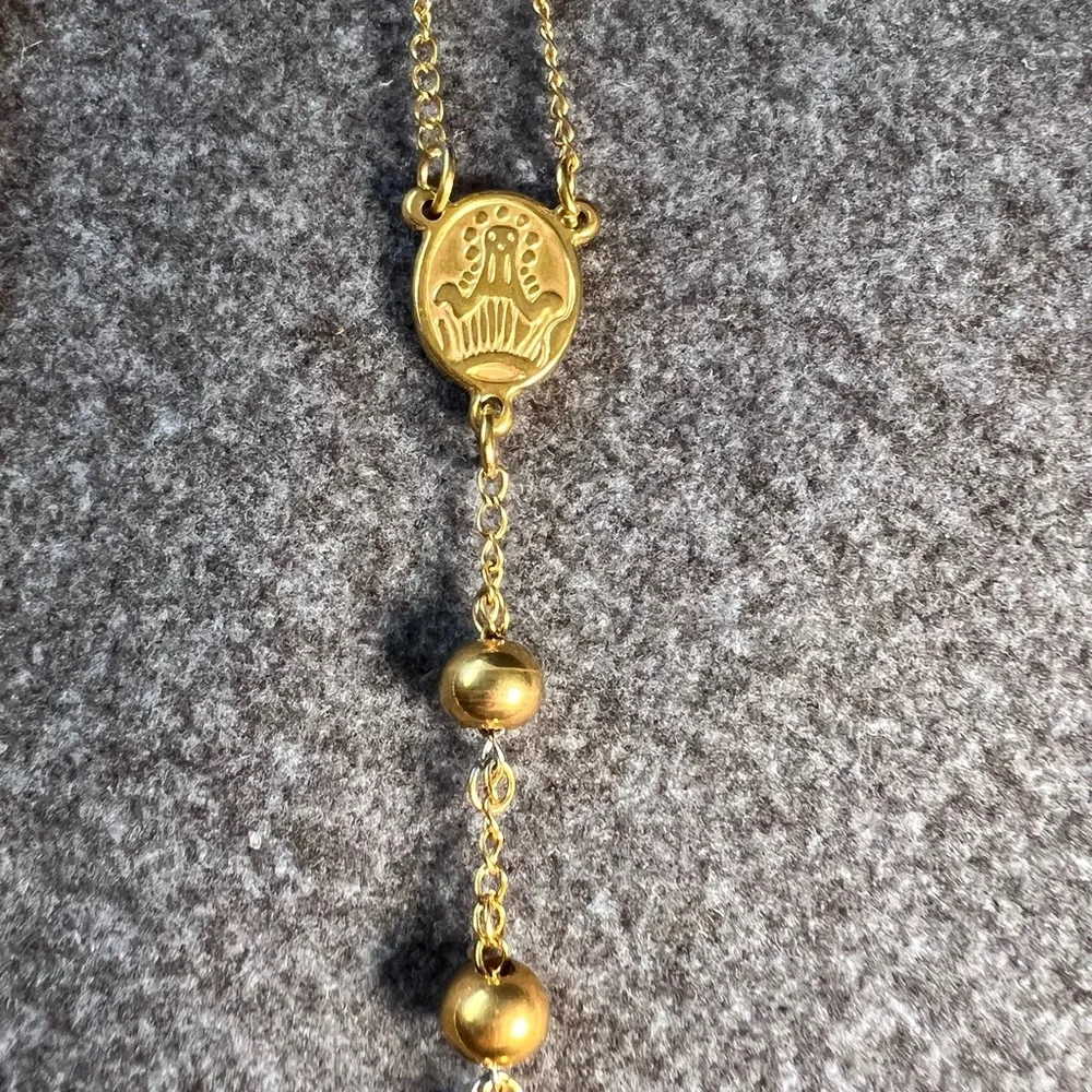 Golden Rosary Necklace NWOT